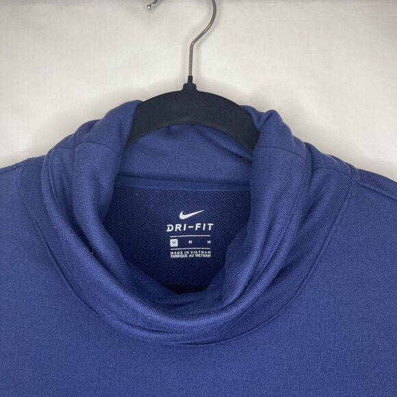 Nike Dri-Fit Women’s Medium Sweatshirt Funnel Cowl Neck Blue - Picture 2 of 7